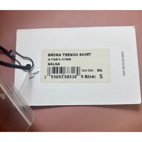 AGOLDE Brona Cotton Button Down Shirt Balsa Beige Oversized NWT Size S - Picture 7 of 8